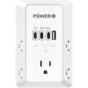 20W PD Fast Charging Wall Outlet with USB Ports (3C1A), Electrical Outlet Extender, Surge Protector, Wall Plug Adapter for Multiple Devices, Wall Socket Expander
