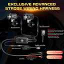 Kewig Motorcycle Auxiliary LED Light Kit Driving Spotlights White/Amber Fog Light with Mount Brackets Wire Harness Waterproof 60W Offroad Work Lights Compatible with Motorcycle J-eep Car Truck (Black)
