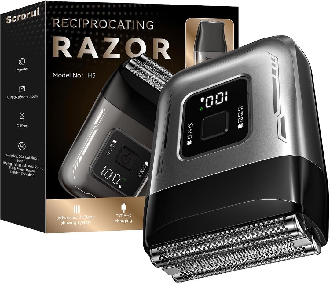 Cordless Foil Shaver for Men: High-Speed 6000RPM
