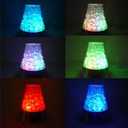 13 inch USB Corded Ice Fiber Optic Mood Novelty Lamps Lighting Glacier Lite with Color-Changing Crystals Base (USB)