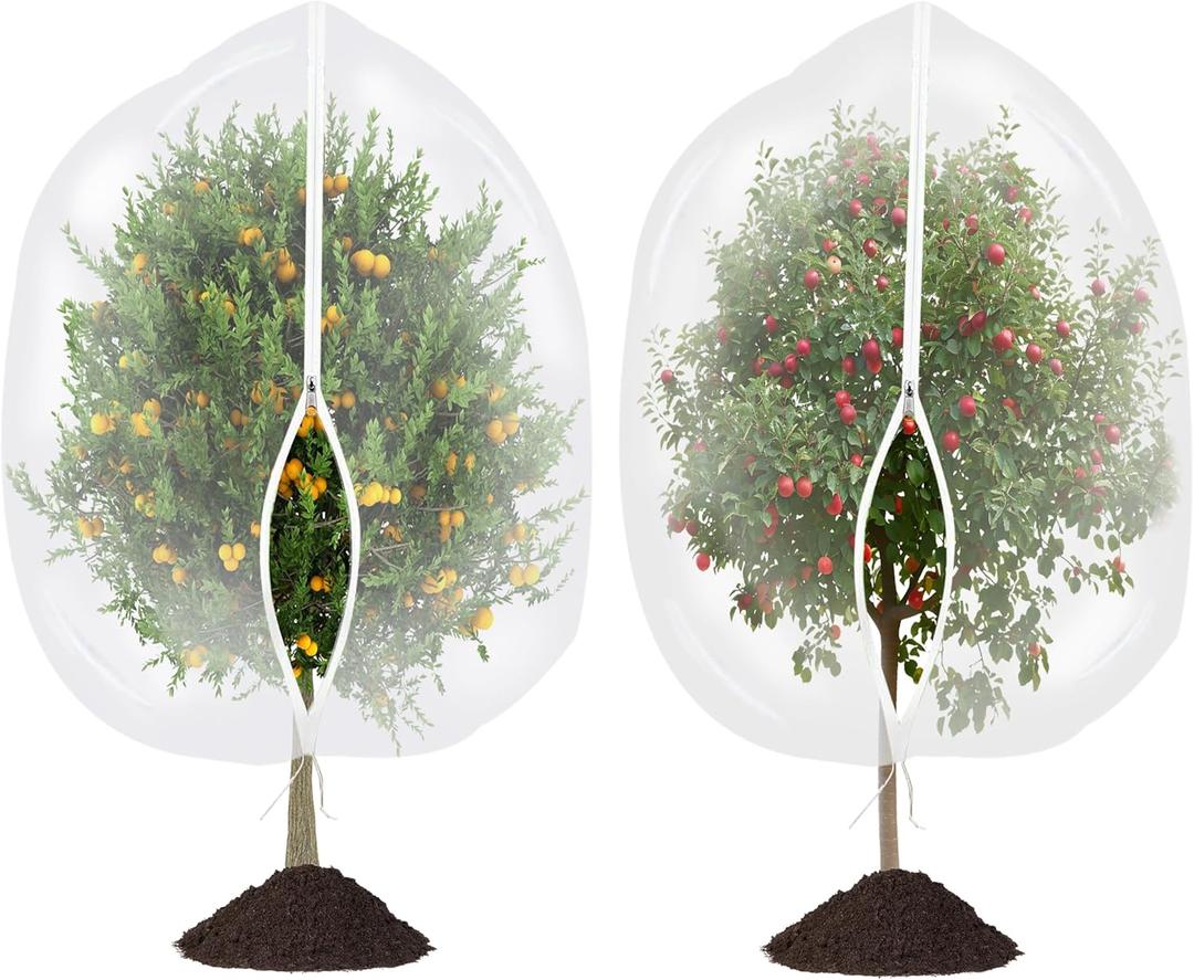 Large Garden Mesh Netting with Zipper and Drawstring,Plants Cover Protection from Anti Birds,Bugs,Cicadas,and Insects-Pest Barrier Bag for Blueberry Bushes,Tomatoes,Citrus,Fruit Tree (9.84  9.84 FT)
