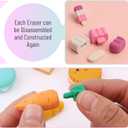 Mr. Pen- Mini Food Pencil Erasers Toy Set, 30 pcs, 3D Mini Puzzle Erasers Toys for Kids Reward, Party Favors, Non-Toxic & Safe for Children, No Smudge, Easter Egg Fillers (Bright 2)