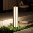 SkyGlow 32" Bollard Light, 120V Line Voltage Aluminum LED IP65 Waterproof Outdoor Modern Landscape Path Lights, 3000K Curb Appeal for Garden Pathway Lawn Patio Courtyard Driveway Commercial
