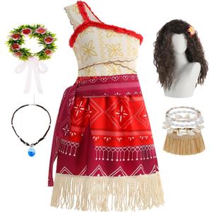 Princess Costume Dress up Clothes for Girls Halloween Cosplay Outfit (120 (5-6T), White)