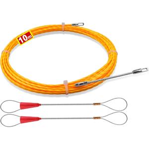 Electrical Fish Tape 10m | 3.0 mm Wire Fish Tape Wire Puller | Wire Snake for Running Wire through Wall | Retractable Cable Pulling Tools with 2 Guide Springs | Wire Feeder