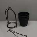 Gardzen 3 Packs Hanging Pots for Plants Outdoor & Indoor, Black Hanging Planter, Pot Hangers for Plant Flower