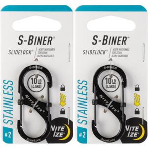 Slidelock Steel S-Biner #2 Black Nite Ize Lsb2-01-R3