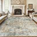 8x10 Area Rugs Washable Rug: Large Vintage Abstract Living Room Rug Soft Anti-Skid Thin Carpet Indoor Floor Stain Resistant Carpets for Bedroom Dining Farmhouse Nursery Home Office Multi