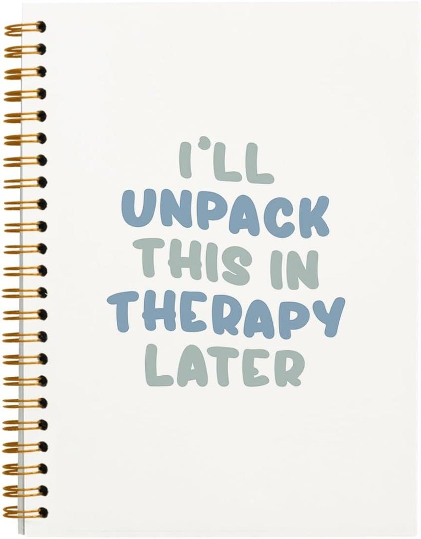 hold fizz Mental Health Journal, Therapy Journaling Notebooks for Note Taking Work, I'll Unpack This In Therapy, Hardcover Spiral Notebook 5.5 x 8.3