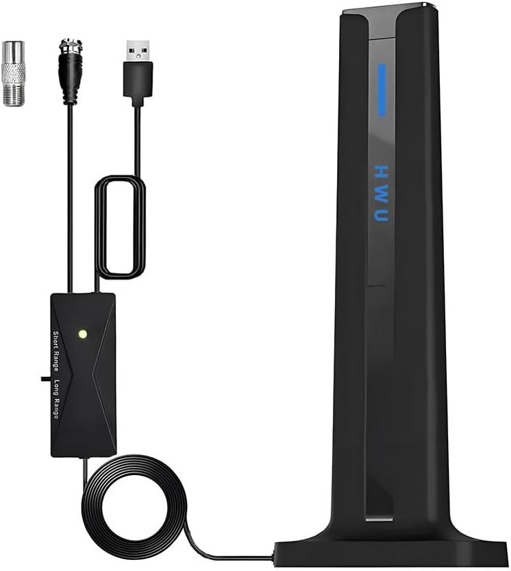 TV Antenna Indoor/Outdoor Long-Range HD1080P 4KSignal Amplifier Newly Upgraded for Stable signalreception Free Channels Suitable for Urban, Rural, RV,and Other scenarios. (Black)