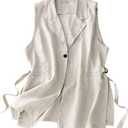 IDEALSANXUN Vest for Women Dressy Sleeveless Blazer Spring Summer Vest Tops Business Casual Outfits Office Work Clothes, M