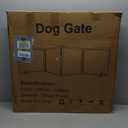 LZRS Extra-Wide Clear Dog Gate for Indoor Use - Transparent Pet Fence with Solid Hardwood and Plastic Board, Stylish & Durable freestanding Pet Gate for Doorways, Stairs and Hallways-4 Panel White