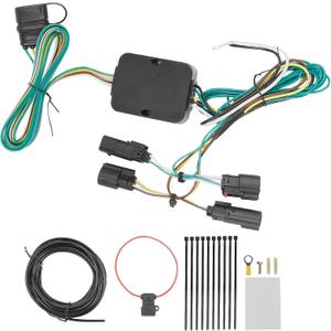 Dasbecan 56322 Trailer Hitch Wiring Harness Kit Compatible with Chrysler Pacifica 2017 2018 2019 2020 2021 with LED Taillights (4-Way Flat Trailer Connector Plug)