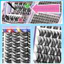 2 x Natural Lash Clusters Kit Volume Wispy DIY Cluster Eyelash Extensions Fake Eye Lashes Individuals D-Curly 336Pcs 8-16MM Mixed with Bond Seal Tweezers