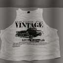 SOLY HUX Women's Summer Graphic Tank Tops Sleeveless Crewneck Letter Car Print Vintage Y2k Top Streetwear (Large)