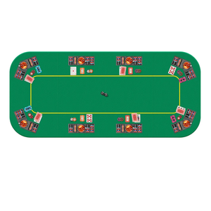 VIVOHOME 79 x 36 Inch Foldable 8-Player Texas Poker Card Tabletop Layout Portable Anti-Slip Rubber Board Game Mat with Cup Holders and Carrying Bag