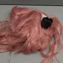 FESHFEN Pink Wig with Bangs for Women, Long Wavy Wigs Natural Looking Synthetic Hair Wigs for Daily Party Costume, 26 inch