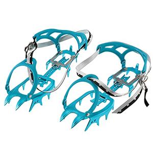 BRS-S3 Ultralight 14 Teeth Aluminium Alloy Bundled Crampons Ice Gripper Outdoor Ice Climbing Kits Crampons for Footwear (Blue)