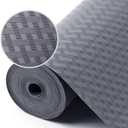 Shelf Liners for Kitchen Cabinets Refrigerator Liners Waterproof & Oil-Proof Kitchen Cupboard Liner Non-Slip Drawer Mats EVA Material Non Adhesive Fridge Liner for Shelves - Gray 11.8 x 393.7 inches (Diagonal Pattern Gray)