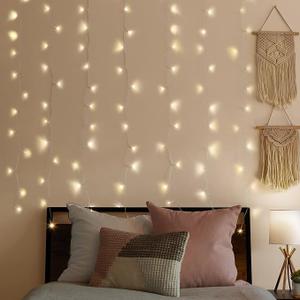 Curtain Lights Warm White 240 LEDs XL SIZE/10 FT WIDE battery-Operated
