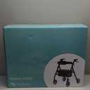 Helavo Bariatric Walker with Large, Height-Adjustable Seat, 550 lbs Weight Capacity, All Terrain 8-inch Wheels, 28-inch Wide - Extra Wide Heavy Duty Rollator for Seniors (Black)