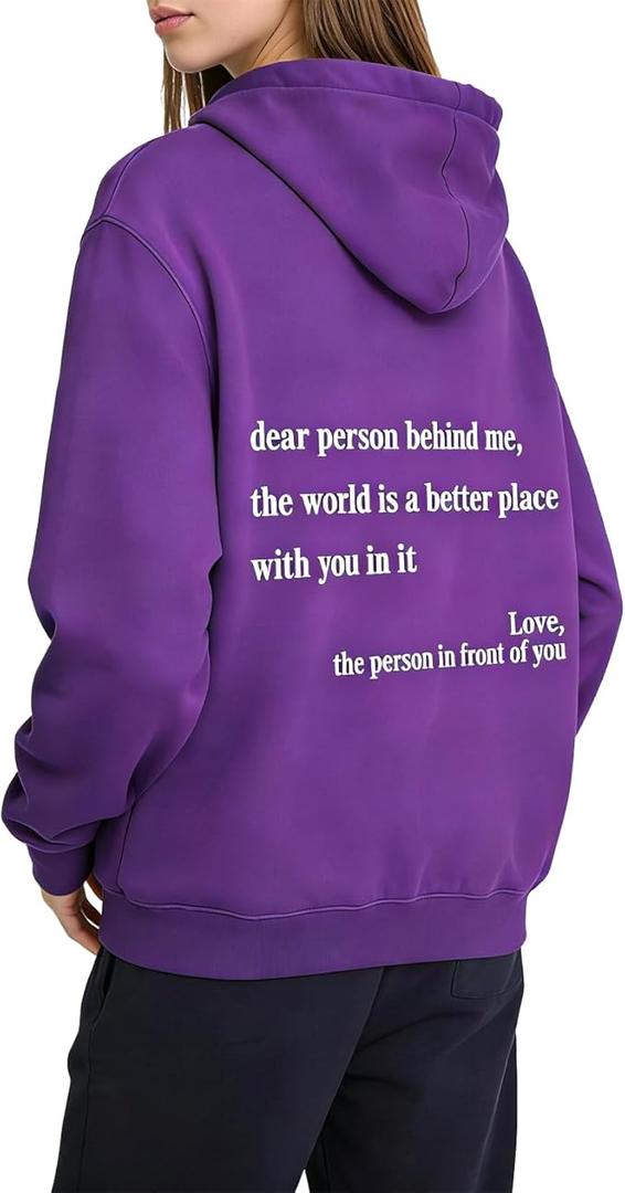 You Are Enough Hoodie Dear Person Behind Me Sweatshirt Gift Merch Women Men Inspirational Faith, L