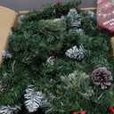 SHareconn 9FT Prelit Artificial Christmas Garland with Color Changing Lights and Timer by Batteries Operated for Mantle Table Stairs Fireplace Xmas Decoration, Holiday Indoor Outdoor, 9 FT, Snow