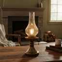 Rustic Lamp,Retro Bedside Lamps with Glass Lampshade,Suitable for Bedrooms, Living Rooms, Bars, Restaurants, Farmhouses, Kitchens,Bulb Included (Brass-Transparent Glass)