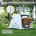 Dog Tent and Portable Playpen Outdoor Waterproof, with Aluminum Poles and Camping Mat, Pet Tent with Zippered Mesh Door, Dog House Outdoor, for Camping, Travel, Backyard, Patio (White, Large)