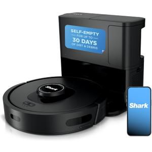 Shark AV2501S AI Ultra Robot Vacuum, with Matrix Clean, Home Mapping, 30-Day Capacity HEPA Bagless Self Empty Base, Perfect for Pet Hair, Wifi, Dark Grey