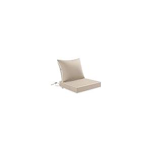 MIULEE  Outdoor Chair Cushion 24x24 Inch for Patio Furniture Linen Textured Waterproof & 3 Year Color Fastness Seat and Back Couch Cushion with Ties No Slip Design