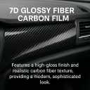 RockRose 7D Super Glossy Black Carbon Fiber Vinyl Wrap - Anti-Wrinkle, Air Release Automotive Wrap - DIY Decals Self Adhesive Car Vinyl Sticker for Interior/Exterior - Size 5FT x 6FT