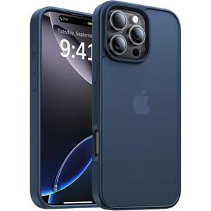 for iPhone 16 Pro Case, [Military-Grade Drop Protection][Anti-Yellowing] Shockproof Protective Translucent Matte Cover for iPhone 16 Pro Phone Case,Deep Blue