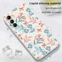 for Samsung Galaxy A14 5G Case Slim Soft Liquid Silicone Flower Pattern Galaxy A14 5G Phone Cover(6.6" Display) -Leaf White