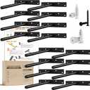 BATODA - 8" Floating Shelf Bracket Heavy Duty (16 pcs)Solid Steel Blind Shelf Supports - Hidden Brackets for Floating Wood Shelves - Blind Shelf Support Shelving Mounting Hardware Included (Pack 16) (8 Inch Rod)