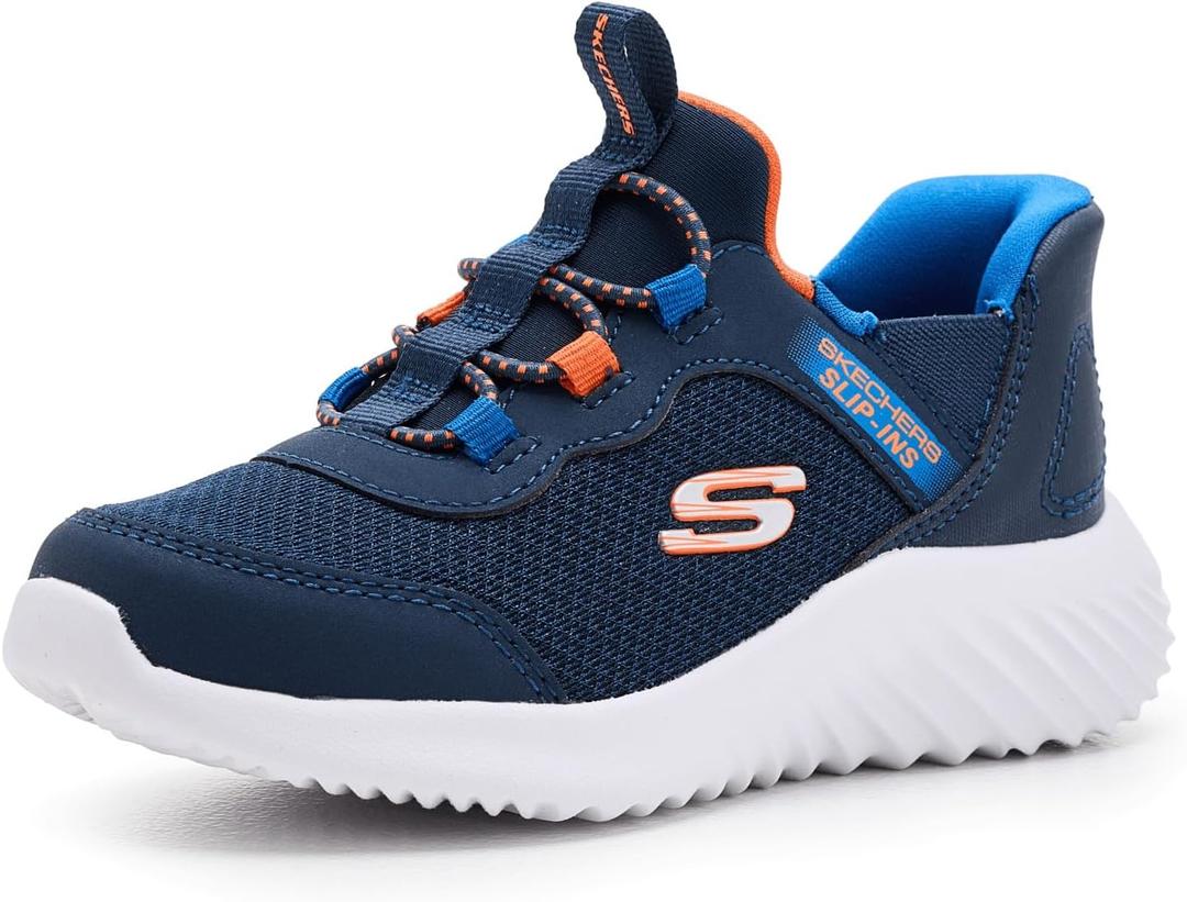 Skechers Boys' Bounder Brisk-Burst Sneakers (4.5 Big Kid, Navy Blue)
