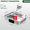 BAKPOCO Hotel Pan With Lid 1/2 Half Size - 2.5" Deep 6 Packs Stainless Steel Food Pan for Steam Table, Commercial Restaurant, Anti Jam, Buffet, Home