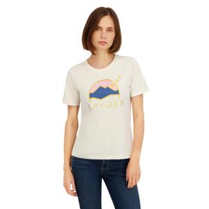 2 x Spyder Womens Simple Sunset Graphic Short Sleeve Tee T-Shirt, Pearl, M