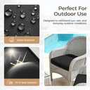 UNIKOME Outdoor Chair Cushions Set of 4, Water Resistant Patio Seat Cushions with Ties for Outdoor Furniture, High-Density Foam, UV & Fade Resistant, Piped Edge – 18.5" x 16" x 3", Black