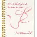 UYIKG Pink Bible Scripture Spiral Notebook Journal, 2 Pack