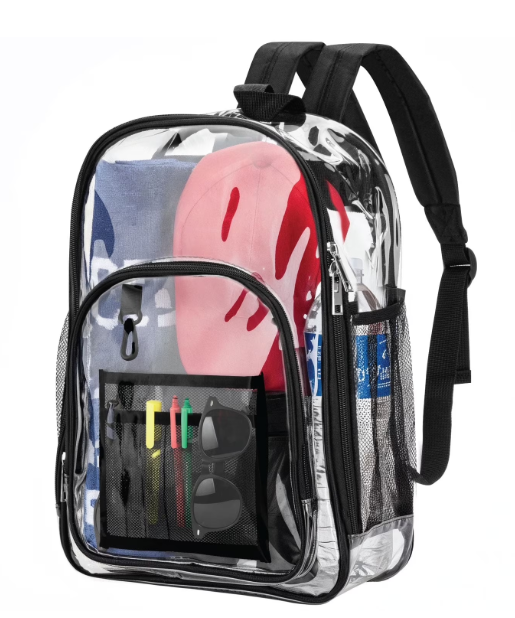 Clear Backpack Stadium Events 17x13x Transparent Backpacks Plastic See Through Bag for Work Festival Security Travel
