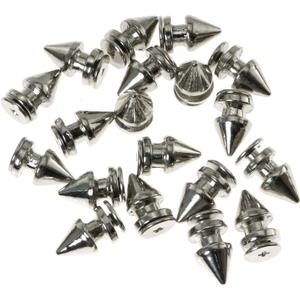 TAODAN 20Set Metal Spikes Studs Screwback Mushroom Tree Rivets Silver Cone Stud for DIY Leather Craft Punk Bags Shoes Garment Leathercraft Decoration 8x12mm