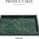 YMXYJM Real Natural Marble Tray for Bathroom, Genuine Marble Stone Vanity Tray, Luxury Storage Trays for Kitchen, Vanity, Home Decor, Dresser, Non-Resin/Non-Ceramic, 12"x 8"x 1.2", Dark Green