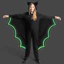 Spooktacular Creations Halloween Kid Bat Costume Glow in the Dark, Bat Wings Costume, Black Jumpsuit for Boy, Girls (Black)