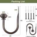 Curtain Holdbacks 2pcs, Metal Curtains Tiebacks for Drapes Window Home Decoration, Matte Brown
