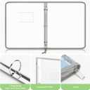 Uquelic Document Organizer, Soft PVC Binder with 12 Colorful Pockets - Zipper Binder 3 Ring with Dividers Letter Size (11'' x 8.5'')-Large Capacity Cute Folder for School, Office & Home Use (Grey)