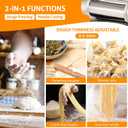 WICHEMI Electric Pasta Maker Machine Pasta Dough Spaghetti Roller Noodle Pressing Machine Stainless Steel 135W for Home Family Use (1.5mm flat noodle+4mm flat noodle)