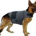 Dog Anxiety Relief Shirt, Adjustable Anxiety Coat Jacket for Fireworks, Thunderstorm, Travel, Separation, Calming Vest Wrap for Large Dogs (XL) (Dark Grey)