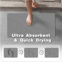 Thin Bath Mat, Bathroom Rugs Non Slip Washable, 24x36 Light Grey