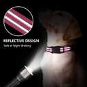 Hikiko Martingale Dog Collars Reflective Nylon Dog Collar with Quick Release Buckle Adjustable Training No Slip Dog Collar (X-Large, Hot Pink)